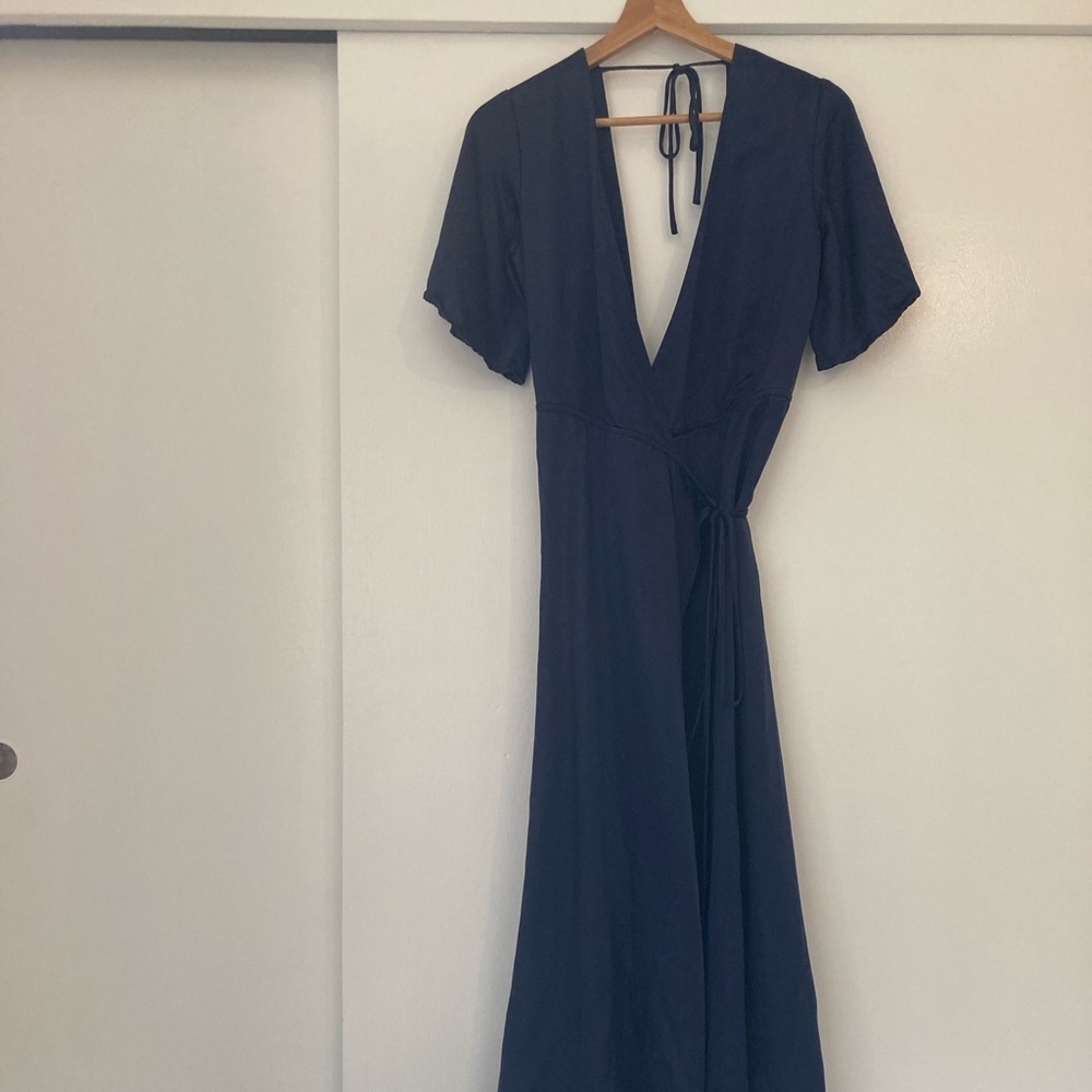 Whimsy + Row Lola Wrap Dress in Midnight